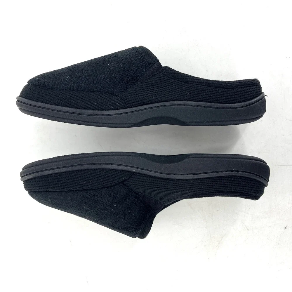 Isotoner New Men's Black Slip On Mule Comfort Slippers Size‎ 11 12 Memory Foam